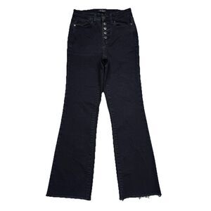 Judy Blue Bootcut Button Fly Jeans 0/24 (24x26.5) Black High Rise Stretch Womens